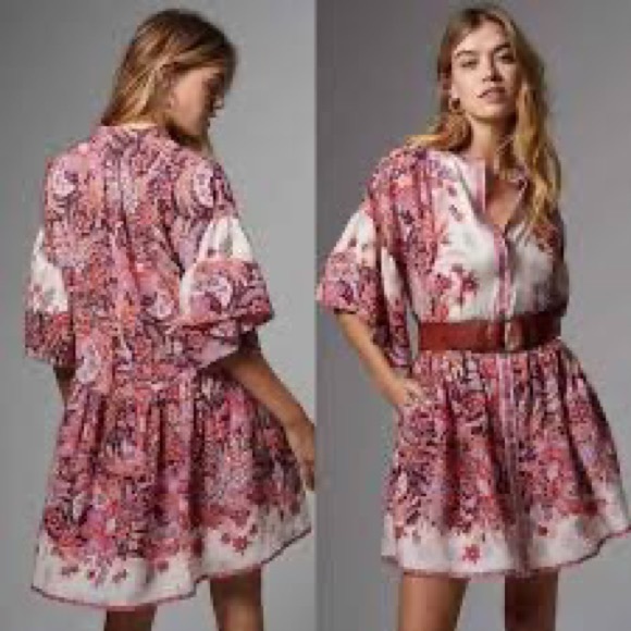 Anthropologie Dresses & Skirts - Anthropologie Janelle Floral Mini Tunic Dress Medium Petite EUC
